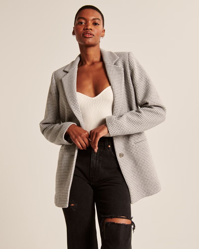 Wool-Blend Blazer Coat | Abercrombie & Fitch (US)