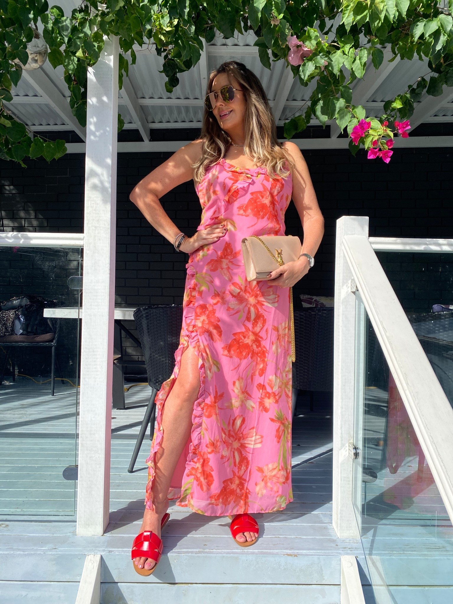 Tropical Pink Dress with ruffles & split from Petal & Pup 

#LTKaustralia #LTKsale #LTKmidsize