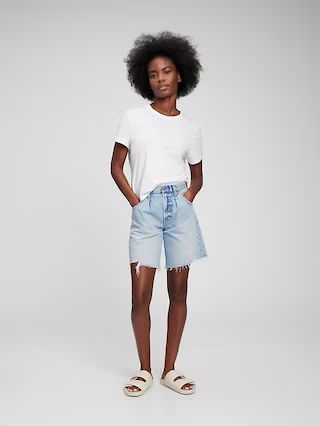 Mid Rise Loose Denim Bermuda Shorts with Washwell | Gap (US)