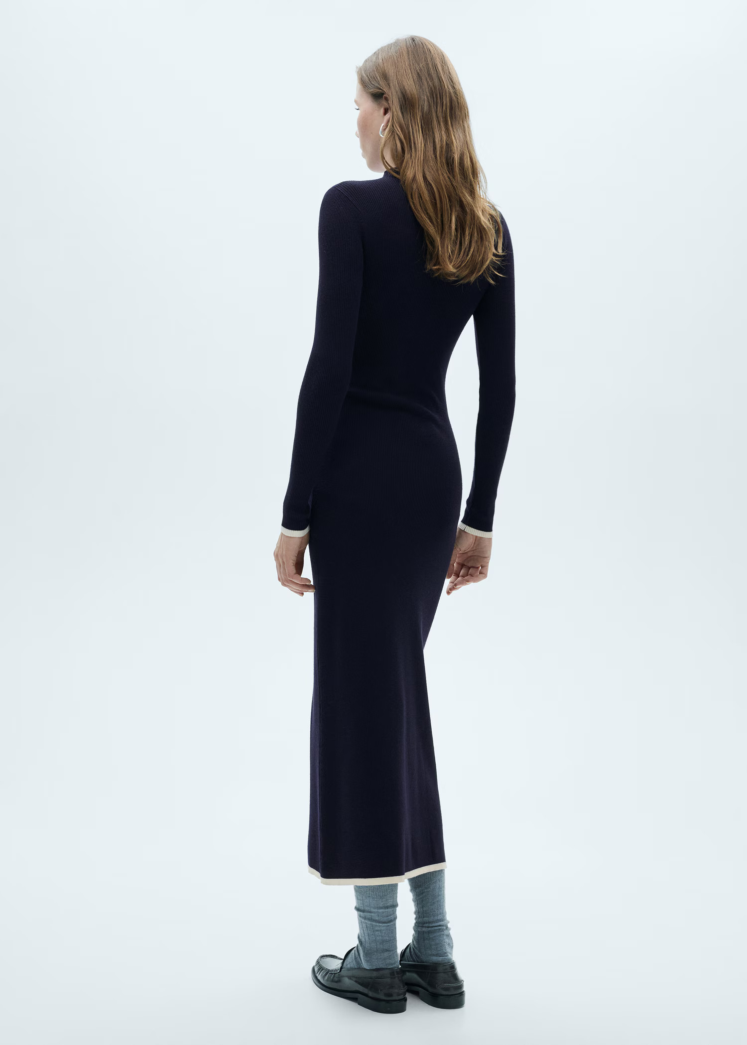 Knitted dress with contrasting trims - Women | MANGO USA | Mango (US/MX/AU)