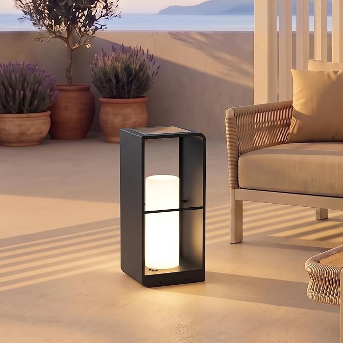 Modern Floor Lamp with Remote, Dusk to Dawn Outdoor Solar Lanterns | Amazon (US)