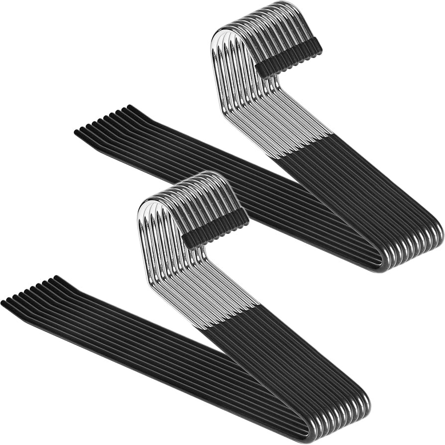 Zober Pants Hangers Non Slip - 20 Pack Open Ended Pants and Jean Hangers for Closet - Space Savin... | Amazon (US)