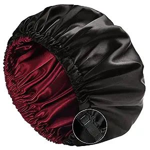YANIBEST Satin Bonnet Sleep Bonnet Cap - Extra Large, Double Layer, Reversible, Adjustable Satin ... | Amazon (US)