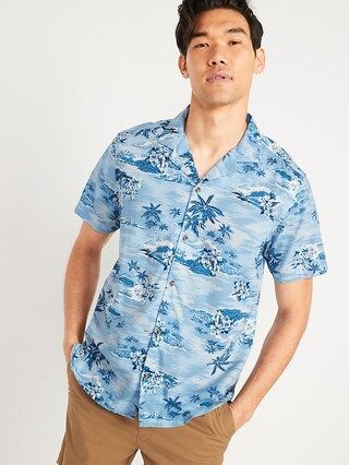 Printed Short-Sleeve Camp Shirt for Men | Old Navy (US)