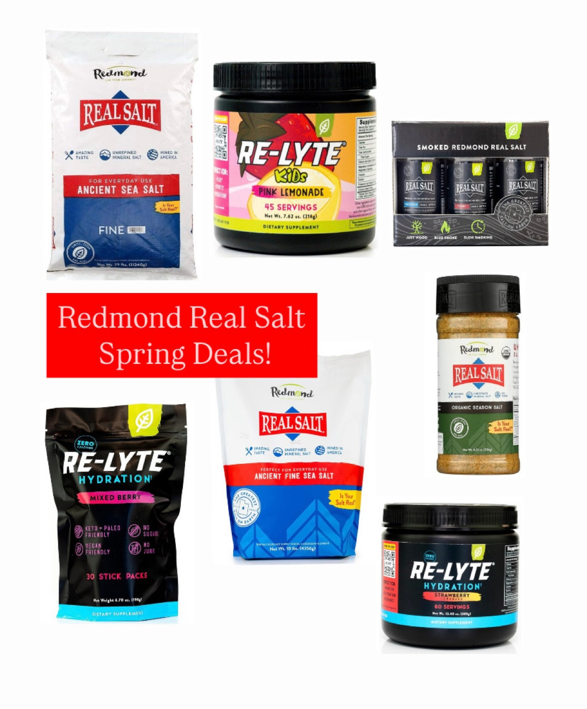 We love everything Redmond Real Salt! The taste is unmatched. I love adding their salt and re-lyte to my water for electrolytes and added minerals  Amazon is having a spring deal on most of their products right now! 

#LTKHome #LTKFamily #LTKSaleAlert