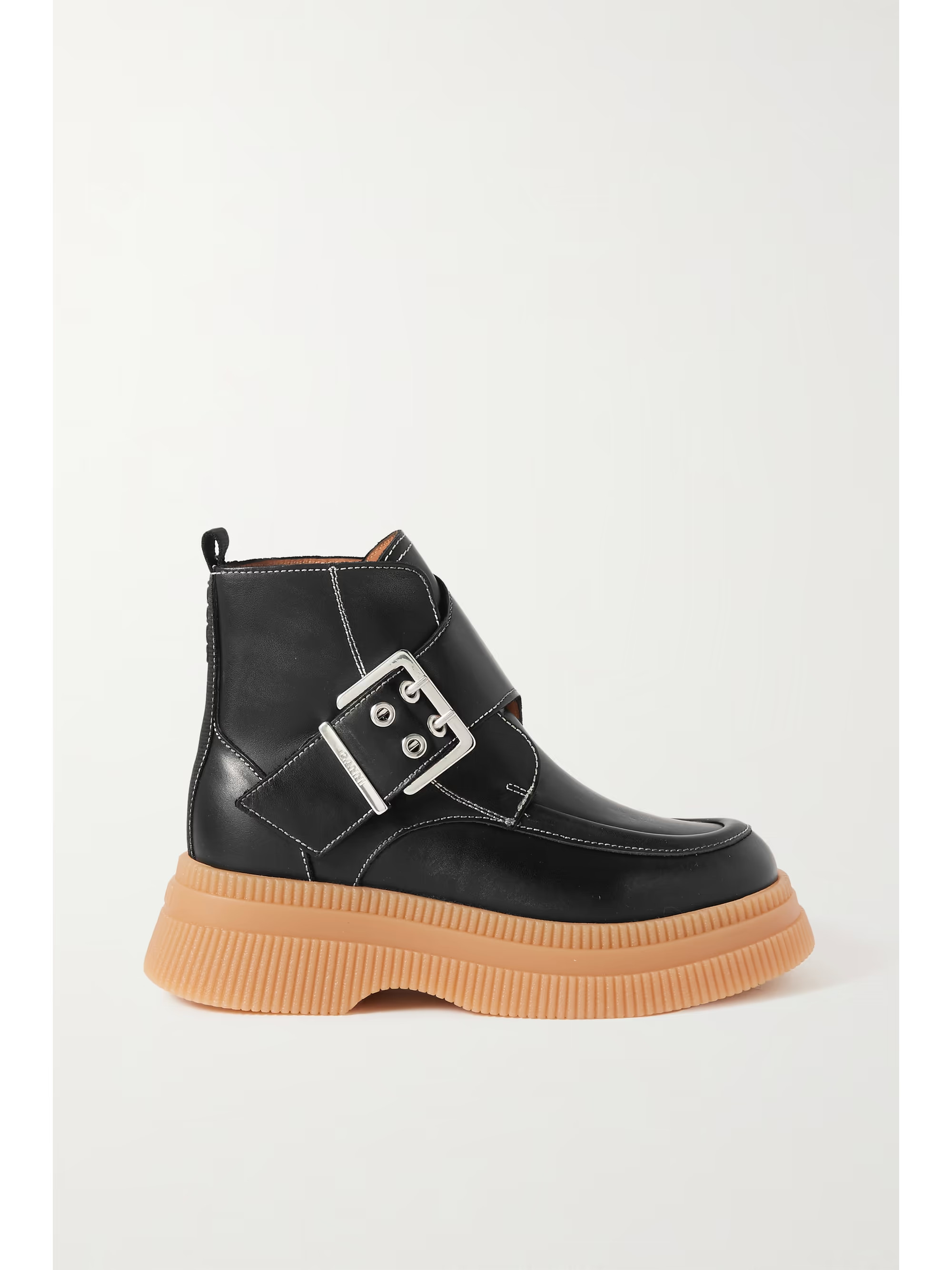 Buckled leather platform ankle boots | NET-A-PORTER (US)