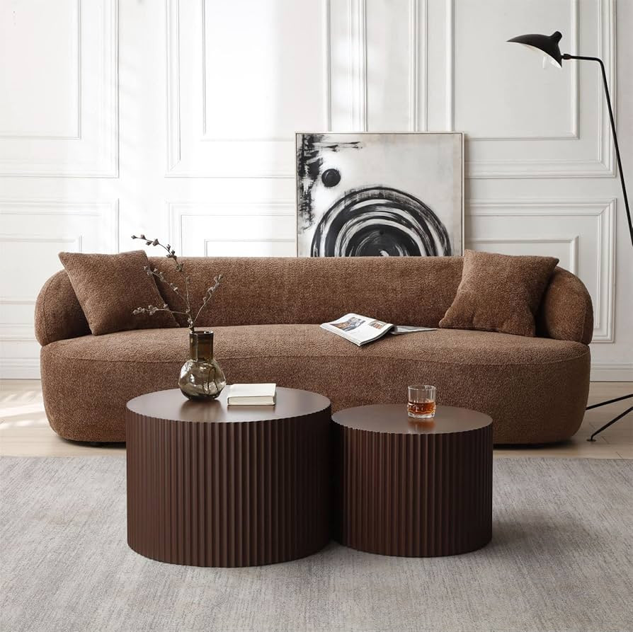 KEVINSPACE Round Coffee Table Set of 2 Nesting Coffee Table Modern for Living Room, Round End Tab... | Amazon (US)