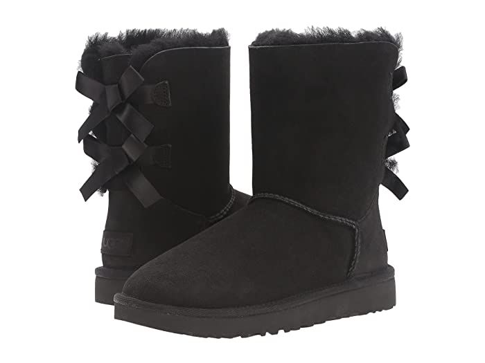 UGG Bailey Bow II (Black) Women's Boots | Zappos