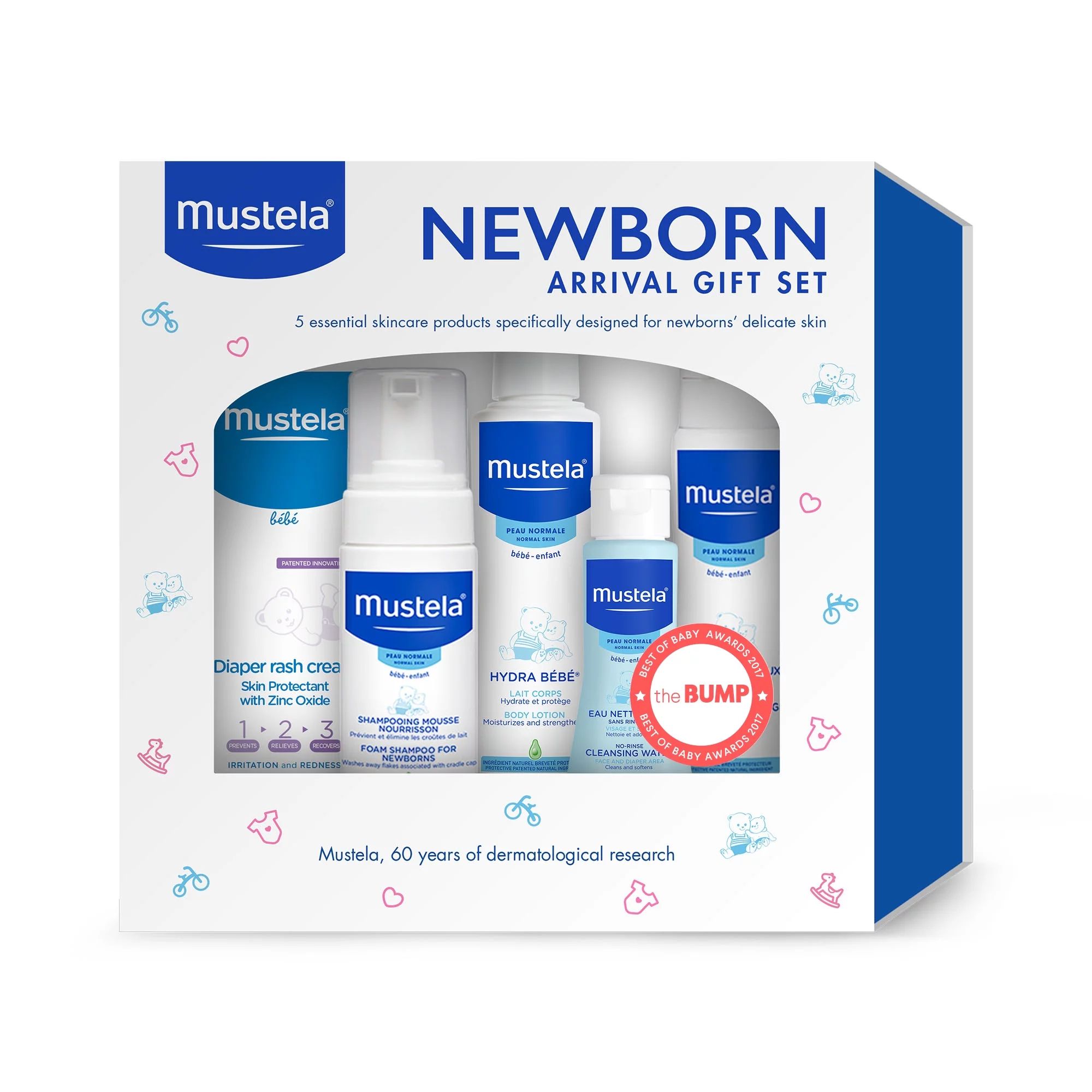 Mustela Newborn Arrival Gift Set, Baby Bath & Skin Care with Natural Avocado Perseose, 5 Items | Walmart (US)
