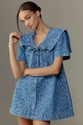 Damson Madder Goldie Denim Swing Mini Dress | Anthropologie (US)