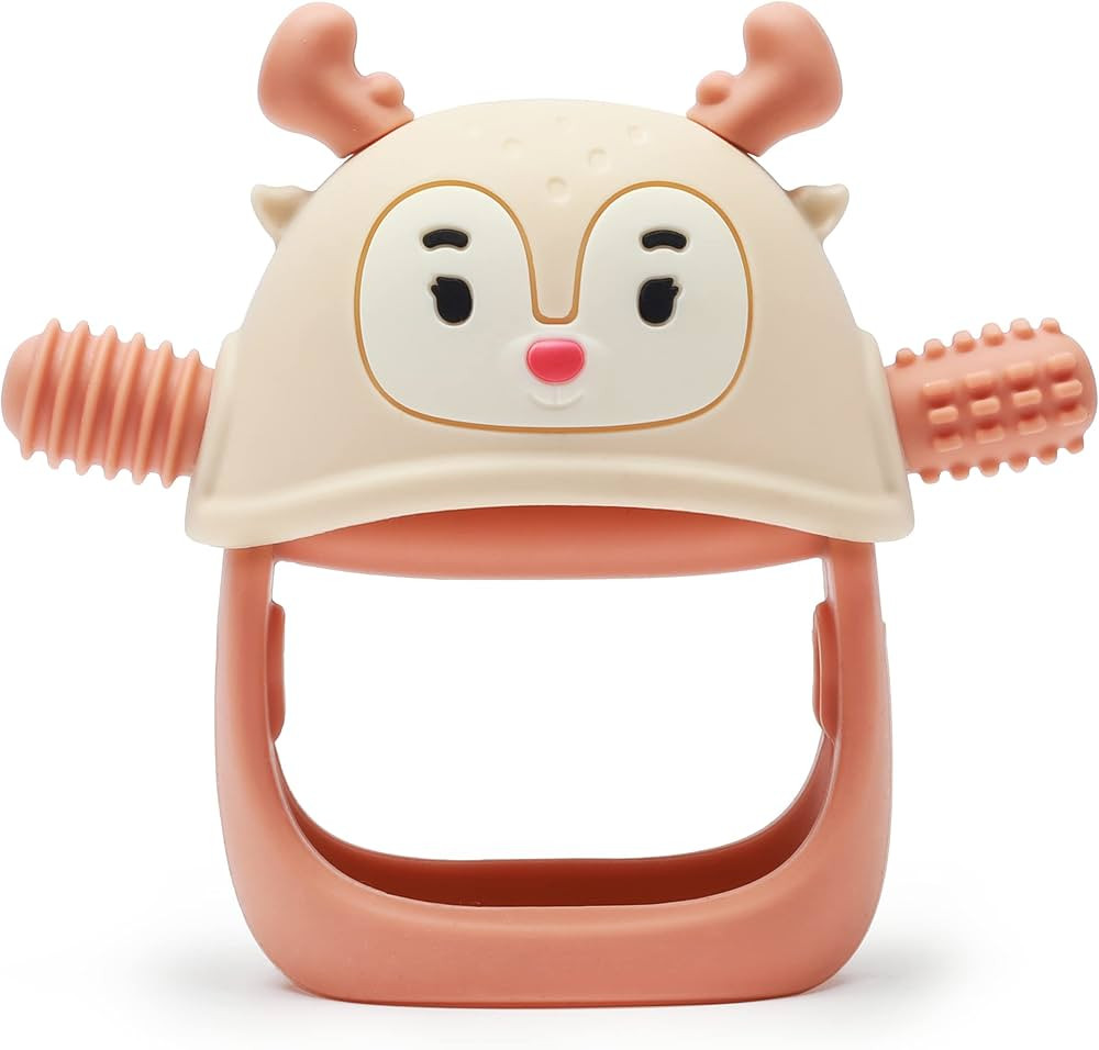 Smily Mia Reindeer Silicone Teethers for Babies 6-12Months, Baby Teething Mitten for 3M+ Babies f... | Amazon (US)