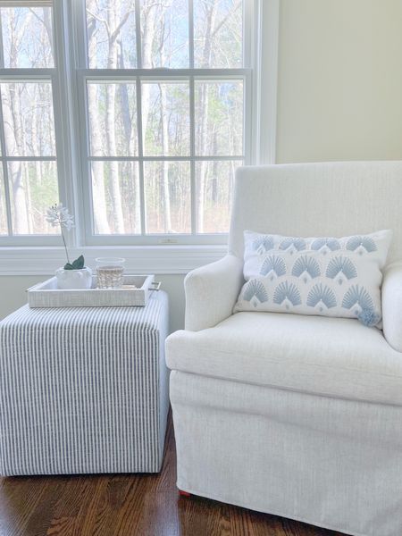 Love this cozy corner in my guest room, which is all mostly from Target! The chair is actually a dining chair, but it fits perfectly in here!
-
coastal home decor, beach house decor, reading nook, guest room decor, guest room furniture, Target furniture, coastal home decor, coffee table decor, decorative tray, coffee table tray, target home decor, target finds, coastal target home decor, ottoman tray, coastal ottoman, target cube, living room furniture, white planter, woven drinking glasses, glassware, spring home decor, affordable home decor, beach house style, white ceramic pot, faux orchid, bench, coastal style, living room decor, bedroom decor, striped upholstered cube, slipcover dining chairs, target dining chairs, white dining chairs, affordable dining chairs, lumbar pillow cover, spring pillow covers, serena & lily pillow cover 

#LTKxTarget #LTKfindsunder100 #LTKhome