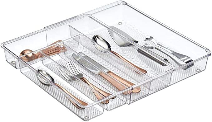 mDesign Adjustable, Expandable Plastic Kitchen Cabinet Drawer Storage Organizer Tray - for Storin... | Amazon (US)
