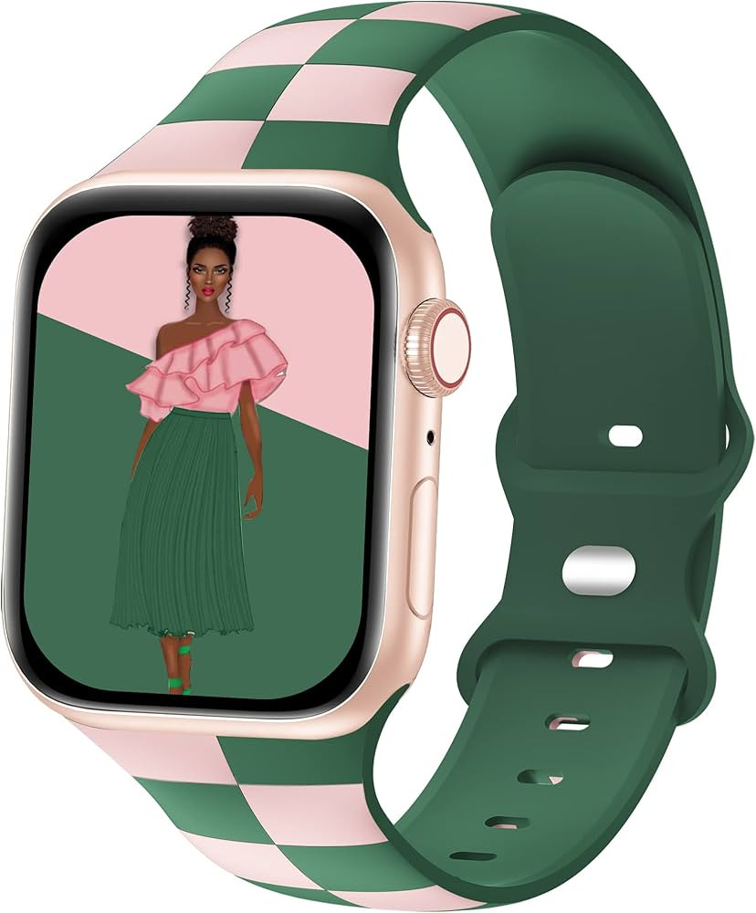 Luxury Checkered Designer Bands Compatible with Apple Watch Band 42mm 44mm 45mm 46mm 49mm Women M... | Amazon (US)