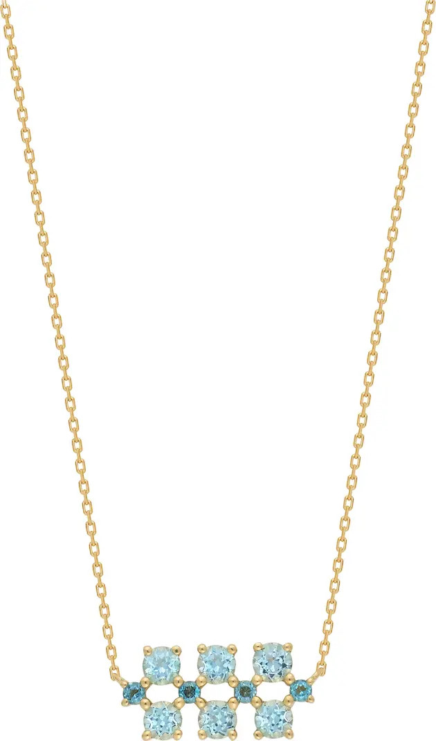 Three-Row Blue Topaz Pendant Necklace | Nordstrom