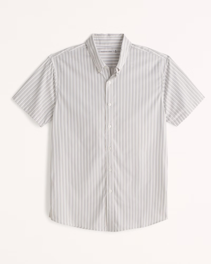 Men's Performance Button-Up Shirt | Men's New Arrivals | Abercrombie.com | Abercrombie & Fitch (US)