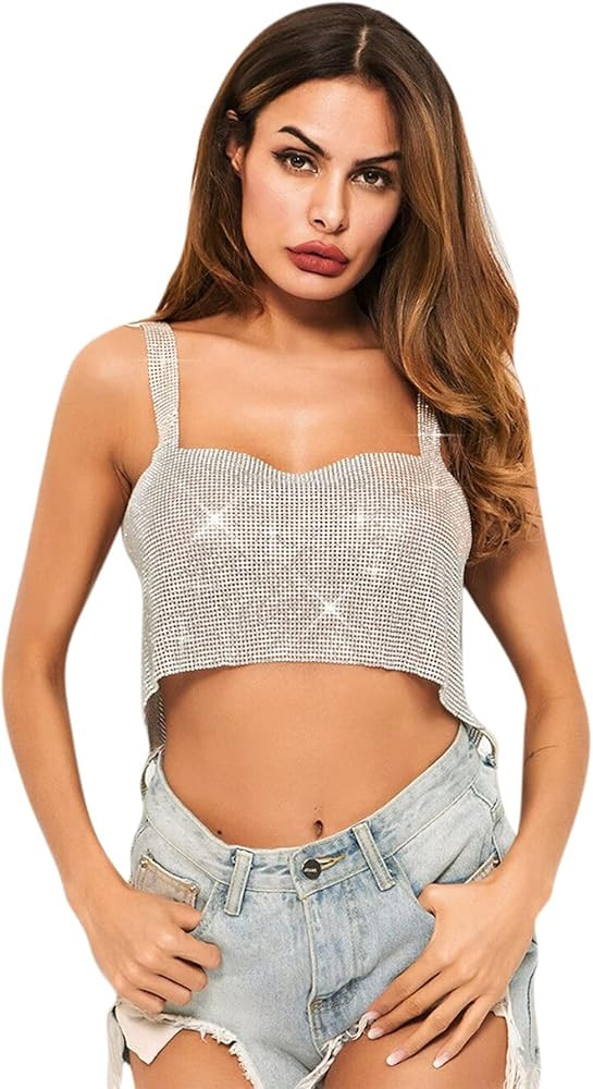 Sparkly Rhinestone Crop Top  | Amazon (US)