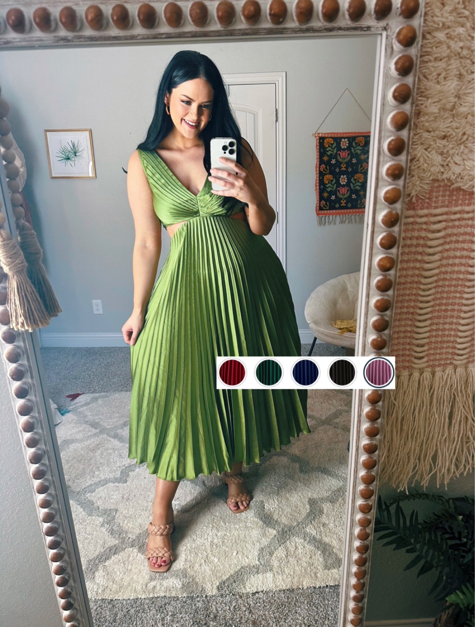 Love the fit and (literally) flair of this dress! Perfect for a fall/winter wedding guest! No longer available in the bright green but comes in 5 gorgggg jewel tones. Wearing size large 💕

#LTKSeasonal #LTKstyletip #LTKmidsize