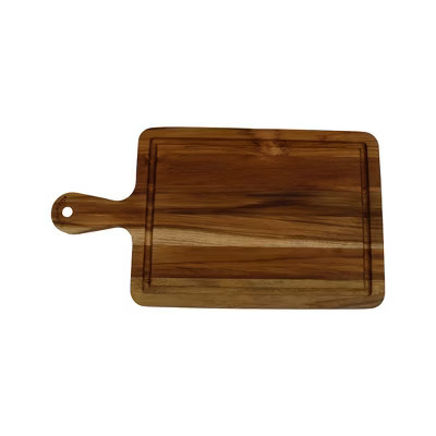 EcoDecors 15.5 Edge Grain FSC Teak Cutting Board with Handles for Prep | Target
