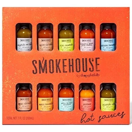 Smokehouse by Thoughtfully Natural Flavors Hot Sauce Traveler Variety pack, Liquid Sauce Gift Set, 10 Count | Walmart (US)