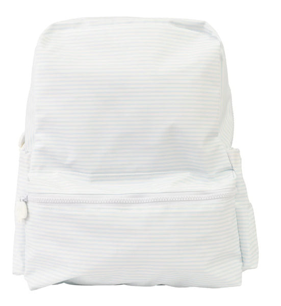 The Backpack Light Blue Stripe Large by Apple of My Isla | Lila and Hayes