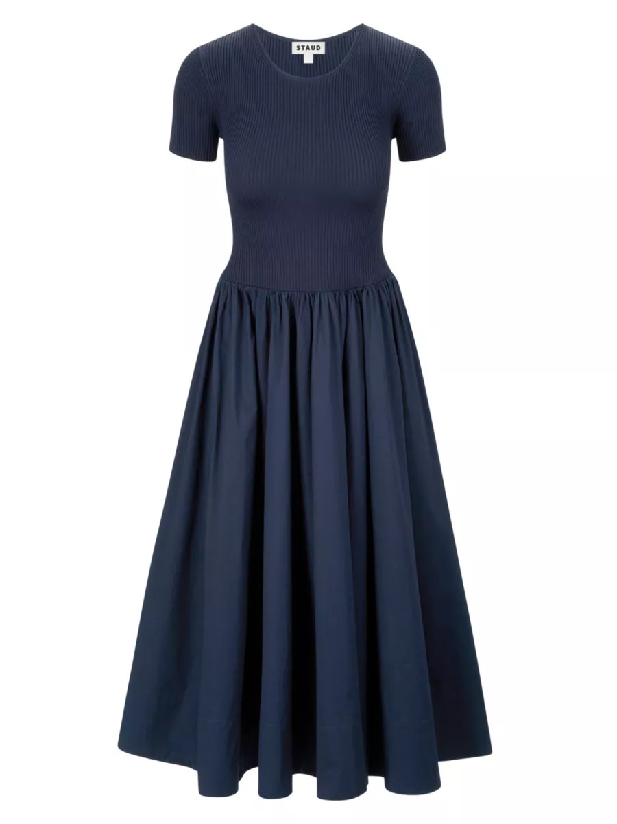 Ysabel Ribbed A-Line Midi-Dress | Saks Fifth Avenue