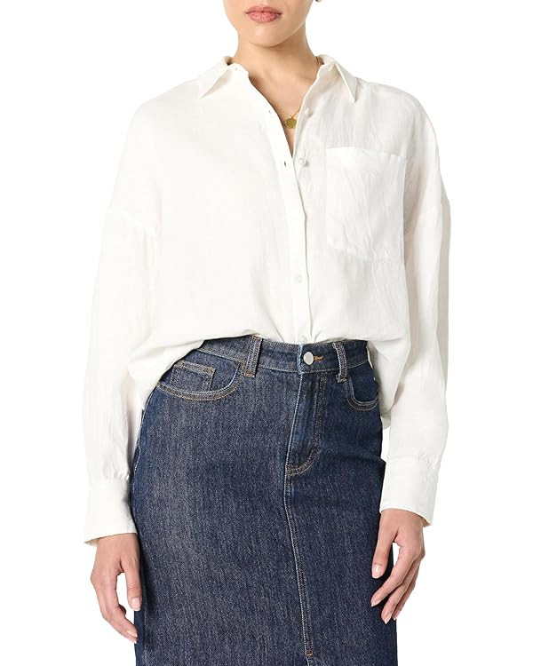 The Drop Women's Avila Classic Linen Button Down | Amazon (US)