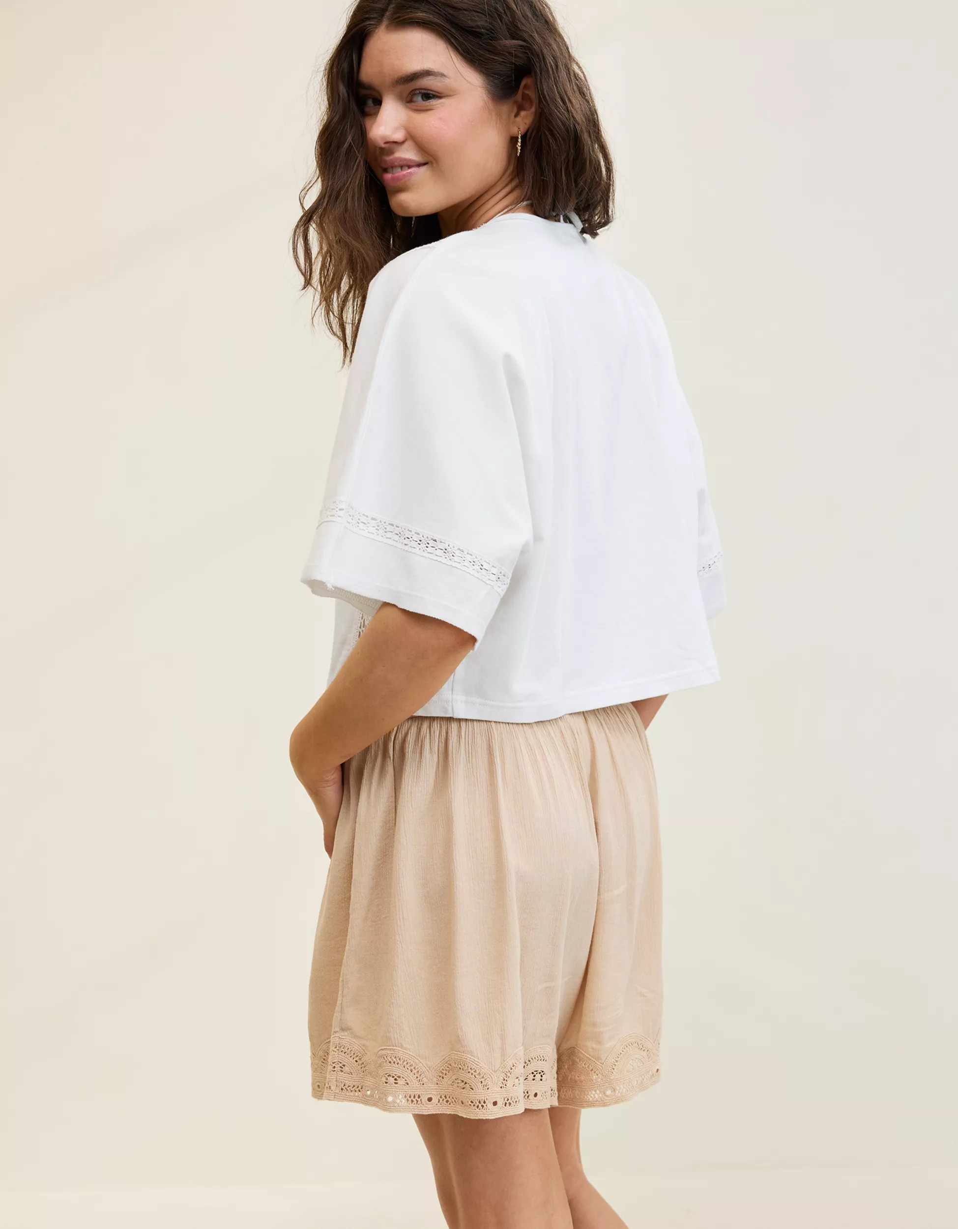 Aerie Short Sleeve Crochet Cardigan | Aerie