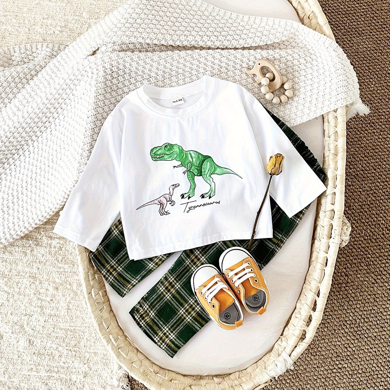 Adorable Dinosaur Print Long sleeve Top Pants Set Baby Boys - Temu | Temu Affiliate Program