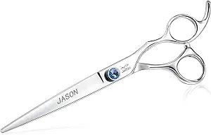 JASON 7" Straight Dog Grooming Scissors, Ergonomic Pets Grooming Shears, Premium Cats Trimming Ki... | Amazon (US)