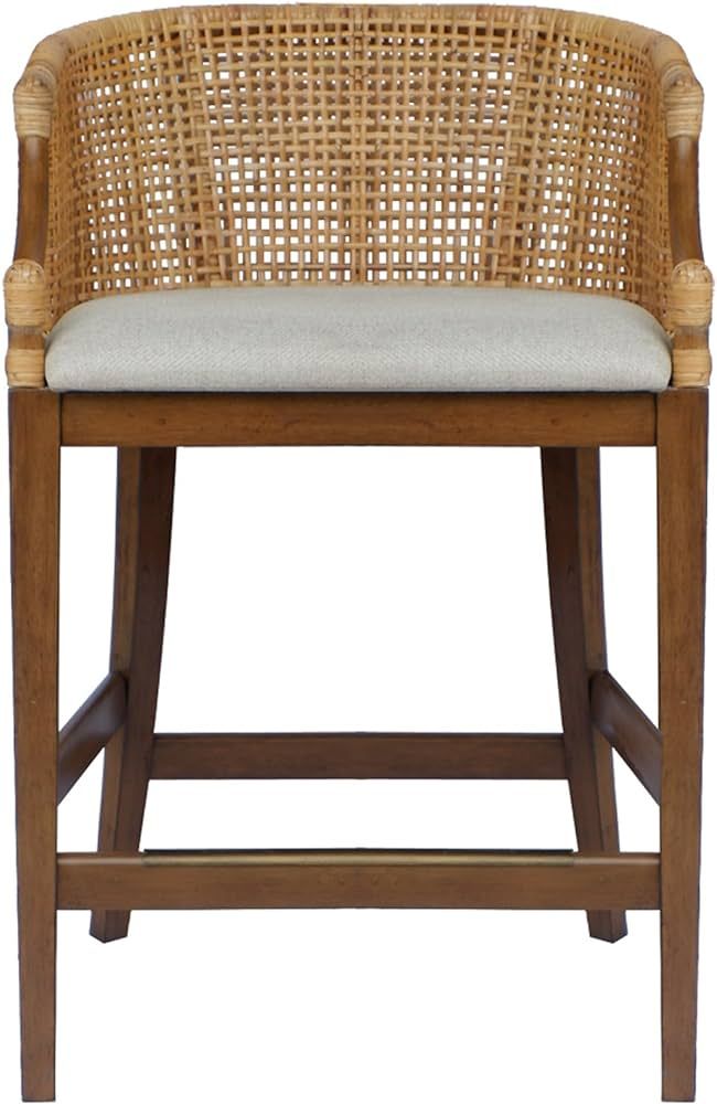 Martha Stewart Farmhouse Counter Height Bar Stools, Handcrafted Rattan Counter Height Stools, Kic... | Amazon (US)