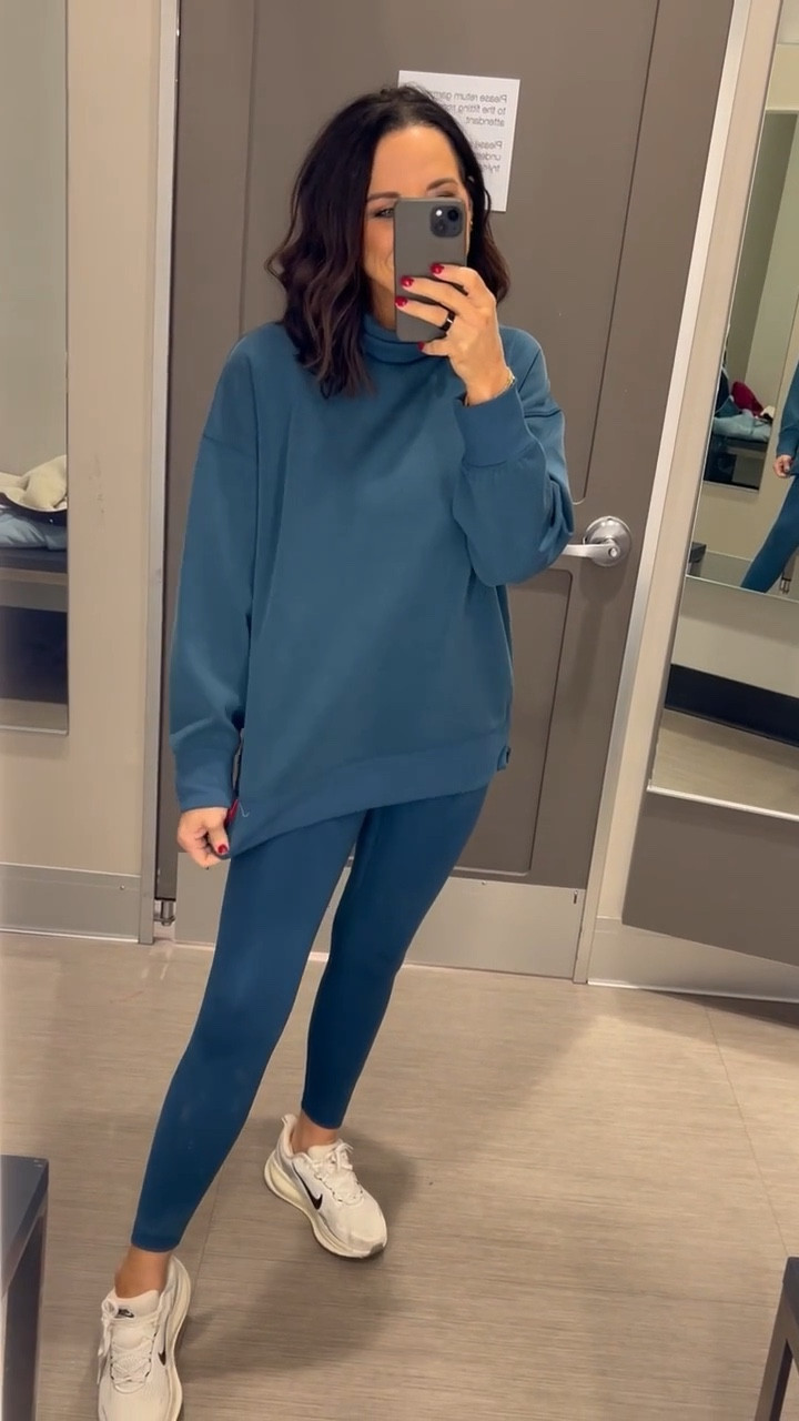 Y’all this combo from Target looks and feels so designer-inspired! I love the jewel-tones and this blue is truly stunning in person! Perfect for running errands, a workout, or lounging around the house! VintagePickin Target finds Target favorites winter fashion must haves blue outfit mock neck sweatshirtt

#LTKgrwm #LTKmomlife #LTKActive