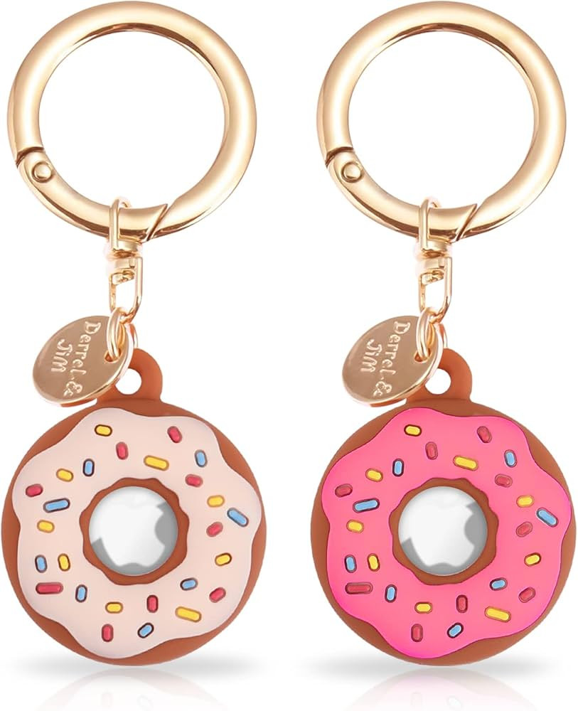 Amazon.com: [2 Pack] Vozehui Airtag Keychain Donut Case for AirTag Tracker,Cute Protective AirTag... | Amazon (US)