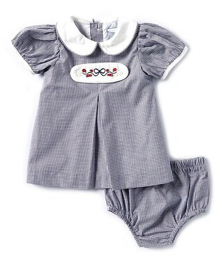 Edgehill Collection Baby Girls Floral Peter Pan Cap Sleeve Tab Dress | Dillard's | Dillard's