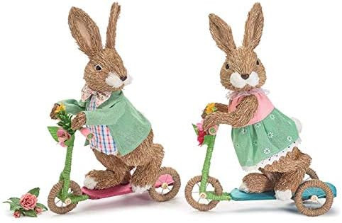 burton+BURTON Decor Boy and Girl Bunny On Scooters | Amazon (US)