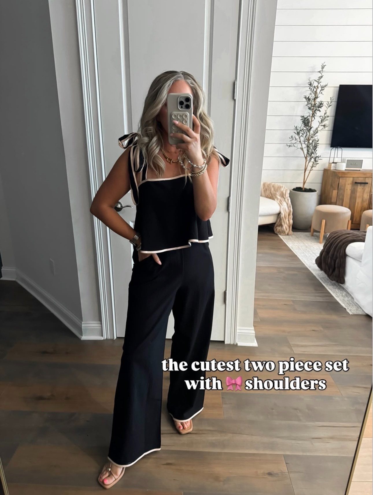 Cute matching set perfect for spring and summer! Easily mix and match while on vacation. ✨ Wearing a small & the pants have pockets.

Amazon fashion, vacation set, spring style, spring outfit, spring vacation outfit, black tank and pants, bow detail, resort wear, lightweight, resort wear, cruise, effortless, trendy, neutral, versatile, getaway, coastal, breezy, chic, comfortable, relaxed, travel.
 

 #LTKootd #LTKSeasonal #LTKTravel