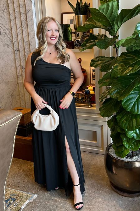 One of my favorite wedding guest dress and outfits of all time! The dress was super comfortable and flattering all at once and the accessories will go with all sorts of other looks. Highly recommend the hand bag especially, it’s so roomy and I bring it to EVERY occasion!

Gold and black necklace
Gold Apple Watch band
Dressy Apple Watch band
Black strappy heels
Winter black dress shoe

#LTKitbag #LTKwedding #LTKSeasonal