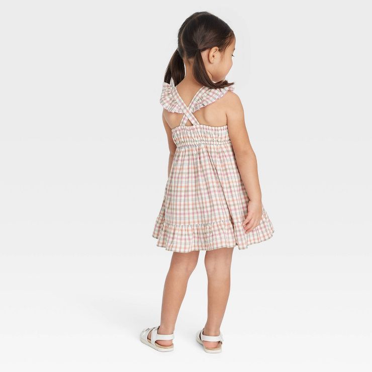 Toddler Girls' Gingham Checkered Dress - Cat & Jack™ Cream | Target