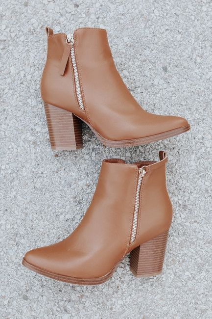 Making Headlines Faux Leather Camel Booties | Magnolia Boutique