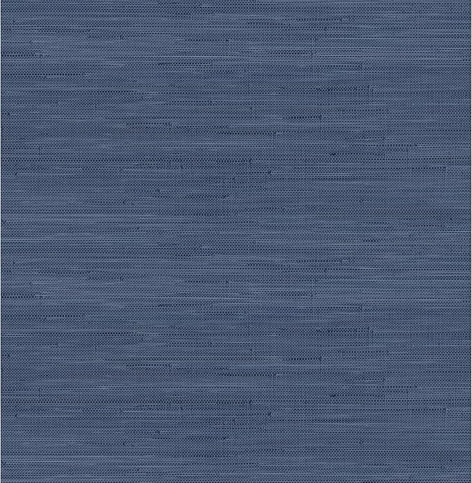 Classic Faux Grasscloth Peel and Stick Wallpaper, Navy Blue | Amazon (US)