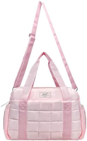 WOLT Small Gym Bag for Women, 14 inch Lightweight Gym Duffle Bag with Wet Compartment Quilted Tot... | Amazon (US)