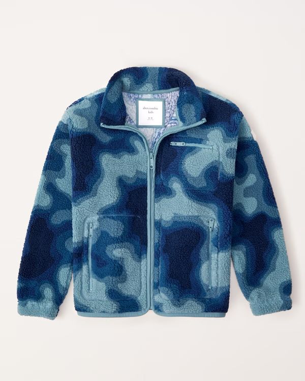 pattern sherpa full-zip jacket | Abercrombie & Fitch (US)