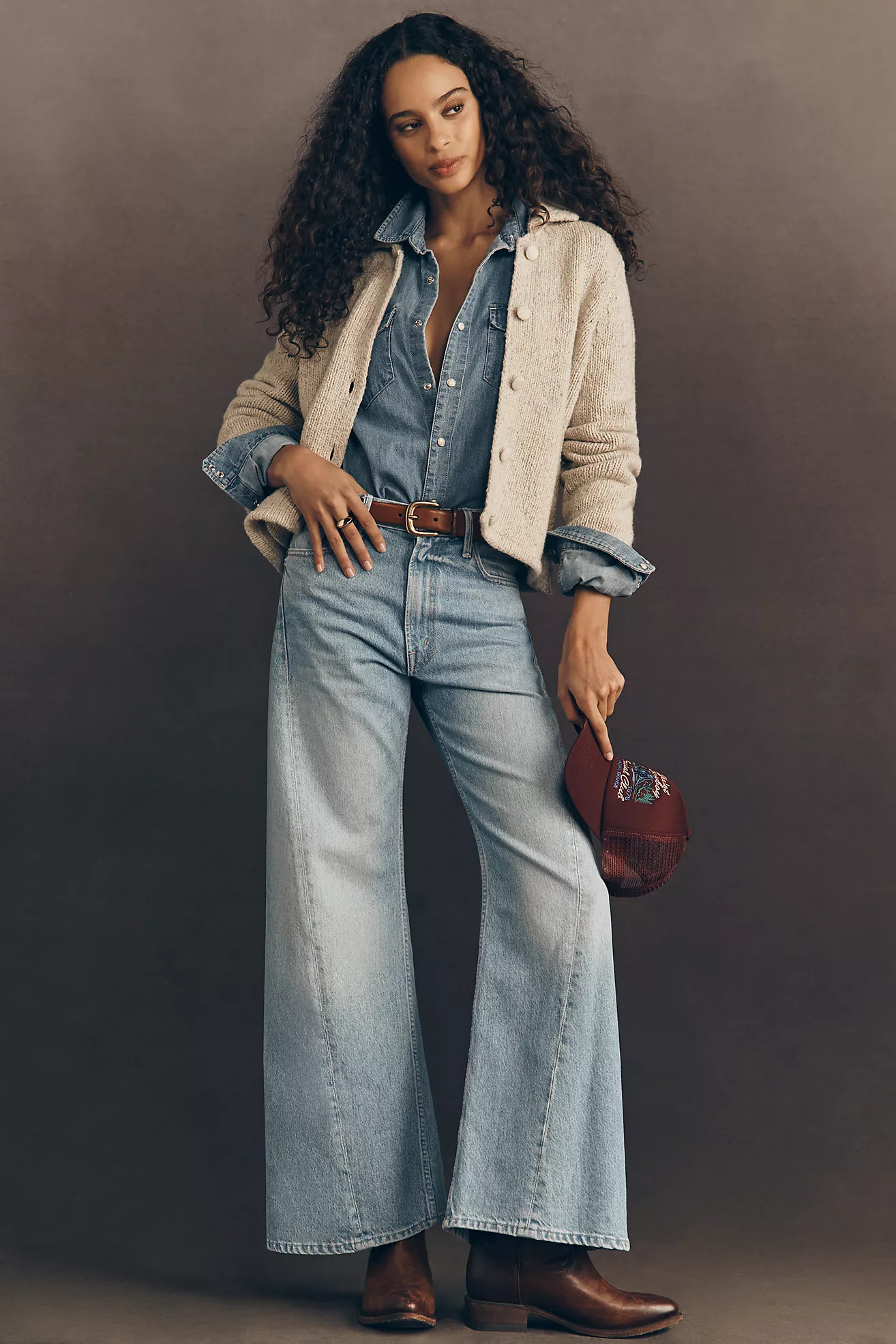 MOTHER Lemon Twist High-Rise Wide-Leg Skimp Jeans | Anthropologie (US)