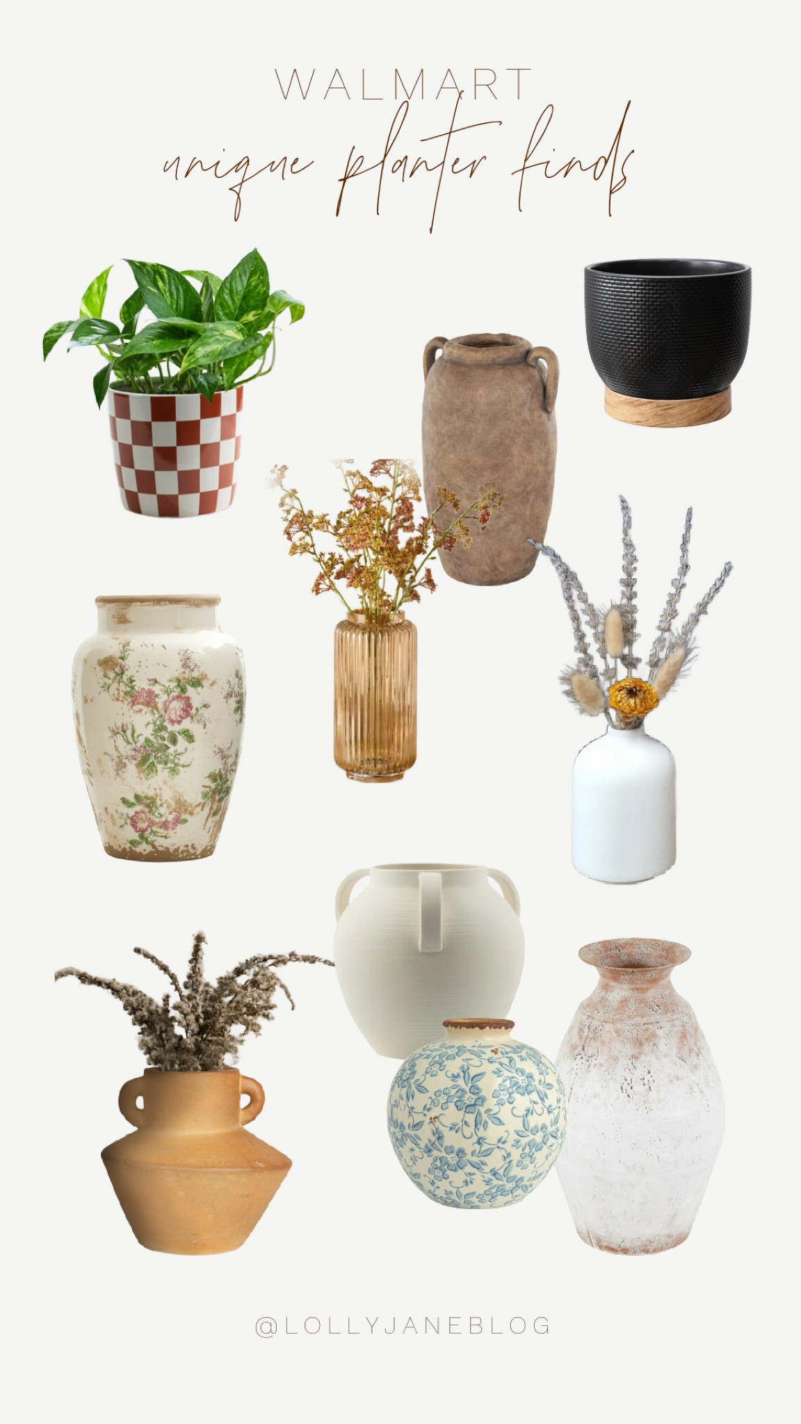 Unique planter/ Vase finds from Walmart! 🫶🏻

Looking for the perfect centerpiece for a coffee table, dining room table, or even for your kitchen table? Check out these beautiful planters that are all kinds of patterns and sizes! 
They are all uniquely made and can bring some life into any space. As always, Walmart has everything you need to brighten up any room. 🫶🏻💕

#LTKSeasonal #LTKStyleTip #LTKHome