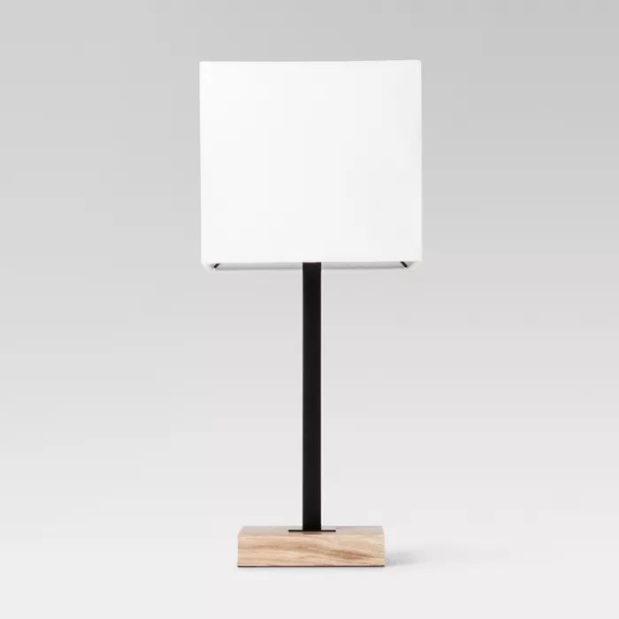Wood Square Base Table Lamp Black - Project 62™ | Target