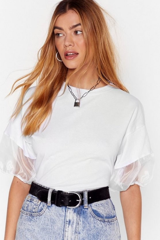 Organza Oversized Puff Sleeve T-shirt | NastyGal (US & CA)