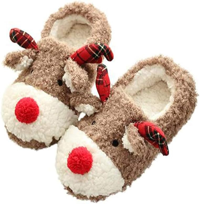 Womens Cartoon Indoor Warm Fleece Slippers Winter Soft Cozy Home Booties Non-Slip Plush Slip-on S... | Amazon (US)