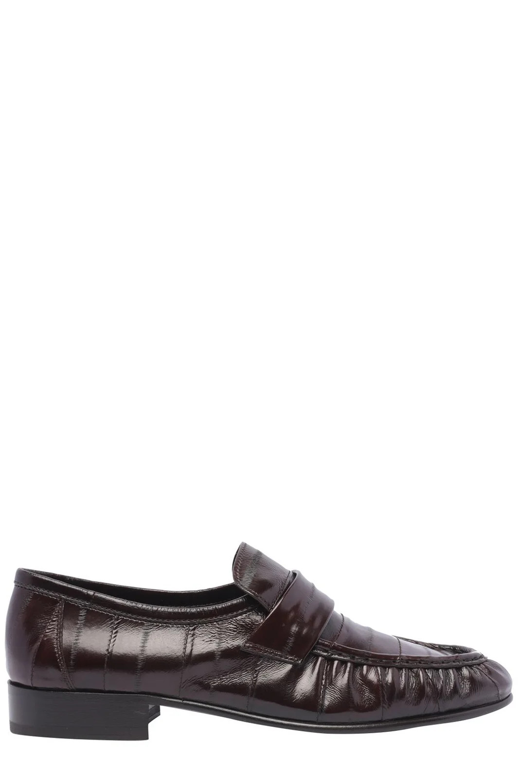 The Row Ruched-Detailed Almond Toe Loafers | Cettire Global