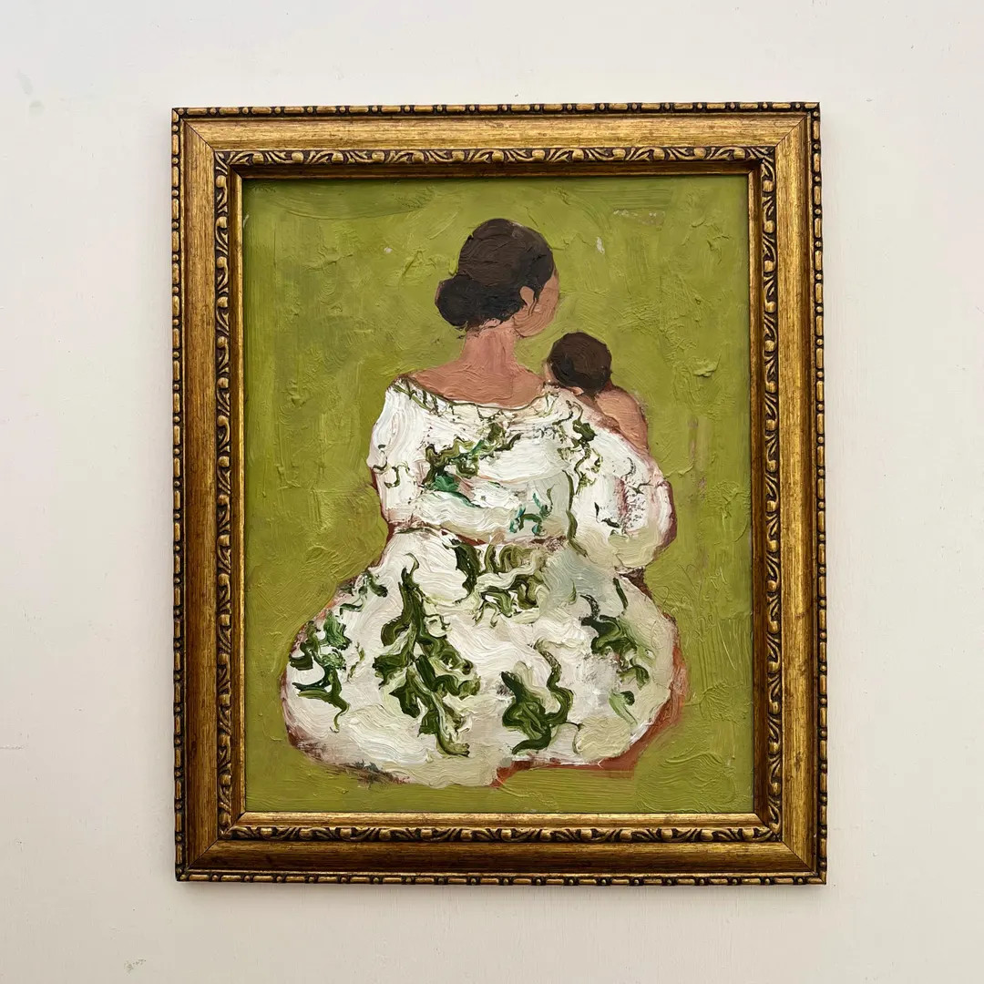 Mother With Baby Original Oil Painting,woman Portrait Wall Art,mom Child Room Decor, Boho Stile F... | Etsy (US)