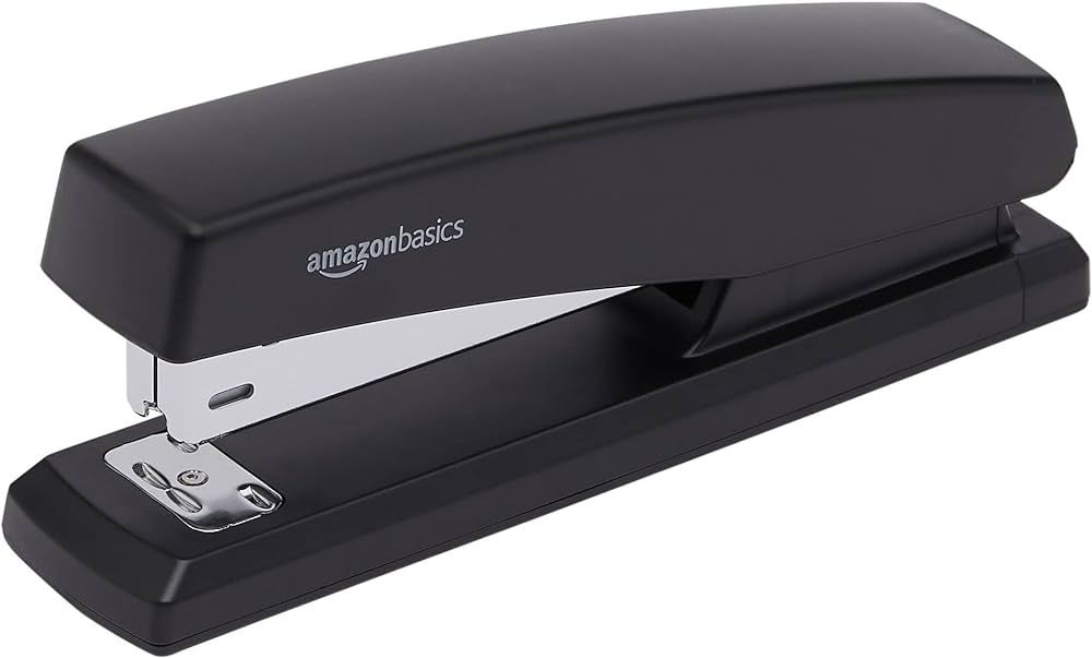 Amazon Basics Stapler with 1000 Staples, Office Stapler, 25 Sheet Capacity, Non-Slip, Black | Amazon (US)